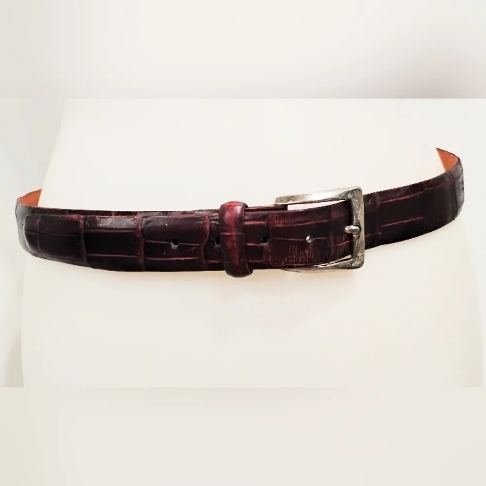 MARTIN DINGMAN ALLIGATOR GRAIN ITALIAN CALFSKIN BELT